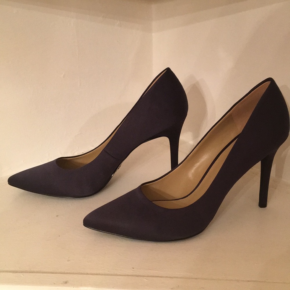 NEW MICHAEL Michael Kors Blue Satin Heels